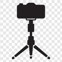 Digital mobile tripod camera silhouette in modern business settin vector