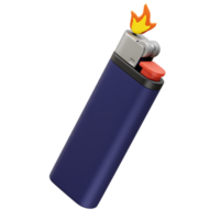 Lighter with a Flame icon 3d render illustration. Cigarette lighter icon 3d png