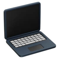 laptop with an open screen and keyboard icon illustration 3d render Laptop icon 3d render png