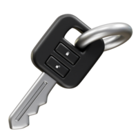 Car key with a keyring icon 3d rendering illustration png