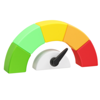speedometer icon 3d illustration rendering. Performance meter icon 3d render png