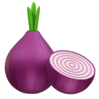 Red Onion icon 3d render illustration. Onion slice icon 3d rendering illustration png