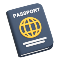 Passport with a globe icon 3d Passport icon 3d rendering illustration png