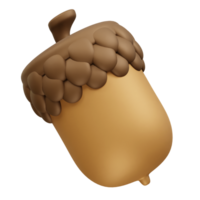 Acorn 3d illustration rendering icon Acorn icon render 3d png