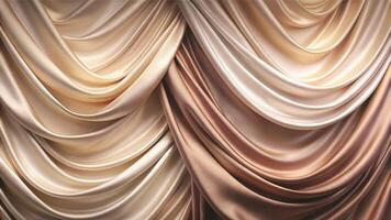 A close up of a curtain with a large amount of fabric photo