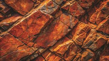 A close up of a rock wall with red and orange colors photo