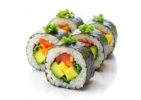 Sushi rolls with vegetables and cheese photo