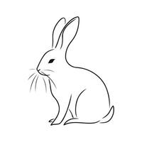 Minimalist Bunny Outline With Long Ears vector