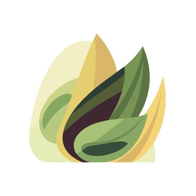 Green Leaves with Yellow Background