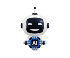 AI futuristic robot icon 3d render concept of artificial intelligence chatbot icon illustration png