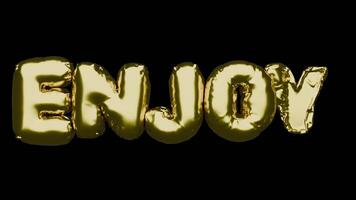 Inflatable Enjoy text on alpha background video