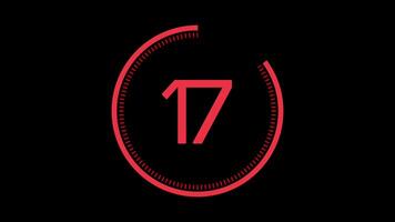 20 seconds red countdown timer suitable for concepts of urgency, time ticking, deadlines, and time management video