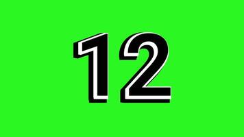15 seconds countdown timer with bold and eye catching number on green screen video