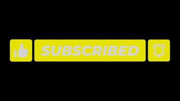 Animation of Yellow Subscribe Like and Notification Buttons video