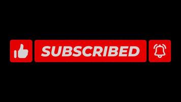 Animation of Red Subscribe Like and Notification Buttons video
