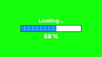 Animated Loading Bar Progress on Green Screen Background video