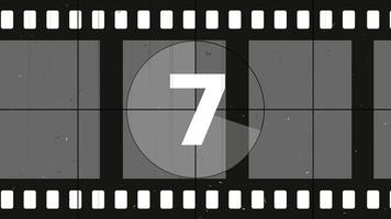 Grayscale Film Countdown Sequence with Circular Timer video