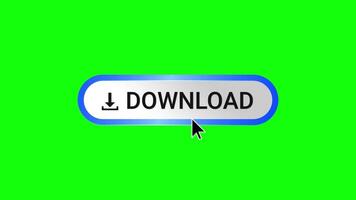 Animated Download Button with Cursor on Green Background video
