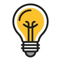 Simple Yellow Lightbulb Icon Design vector