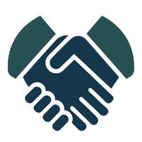 Minimalist Handshake Symbol Of Partnership vector