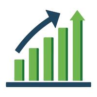 Growth Chart Bar Graph Going Upward vector