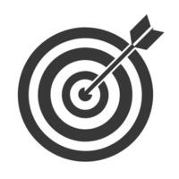 Target And Arrow Centered Minimalist Icon vector