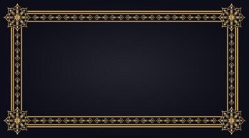 gold frame on black background vector