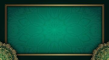 simple frame with gold mandala ornament vector