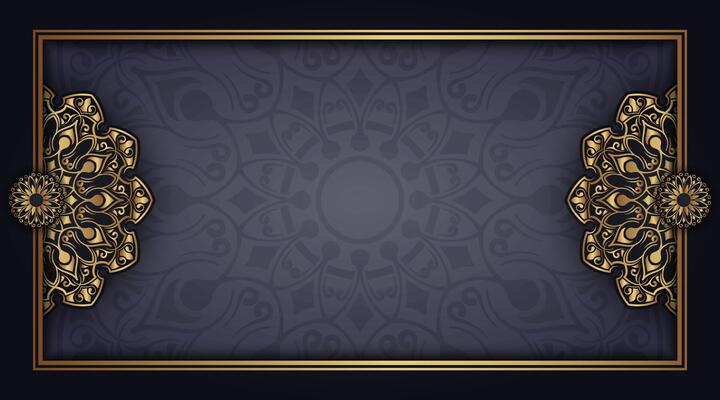 simple frame with gold mandala ornamental