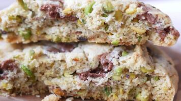 Delicious homemade cookies with nuts and chocolate chunks video