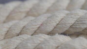 Close-up view of natural fiber rope showing detailed texture and weave video