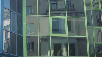 Reflections on modern architecture in an urban setting video