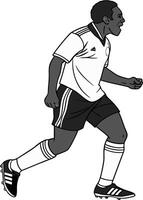A soccer player is running with the ball vector