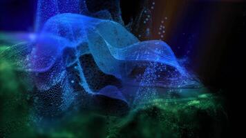 A fantastic, bright, mystical, sparkling silver-green-blue landscape that moves in front of the virtual camera, creating the effect of presence. video