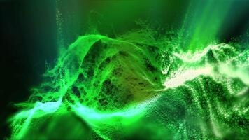A fantastic, bright, fabulous, sparkling green landscape, around which a virtual camera moves, creating the effect of presence. video