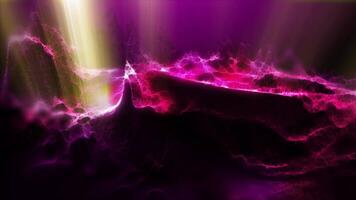 A fantastic, bright, fabulous, soft violet landscape that rotates in front of the virtual camera, creating the effect of presence. video