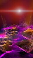 A fantastic, bright, fabulous, sparkling purple landscape that rotates in front of the virtual camera, creating the effect of presence. video