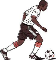 Soccer player with ball vector
