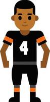 A black football player in a uniform with the number four vector