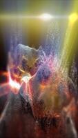 A fantastic, bright, fabulous, sparkling colorful landscape, around which a virtual camera hovers, creating the effect of presence. video