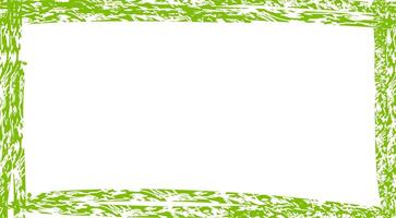 Rectangle frame with crayon or chalk texture effect in green color vector