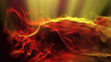 A fantastic, illusory, fairy-tale, sparkling landscape in yellow and red tones, around which the camera hovers, creating the effect of presence. video