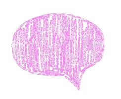 Oval spech bubble and text box drawing with crayon brush texture vector