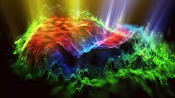 A fantastic, illusory, fairy-tale, glittering landscape in multi-colored tones, around which the camera hovers, creating the effect of presence. video