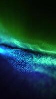 A fantastic background of virtual particle waves in blue-green tones, creating a unique creative atmosphere, like music transformed into matter energy. video