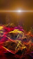A fantastic, bright, fabulous, sparkling golden-red landscape that rotates in front of the virtual camera, creating the effect of presence. video