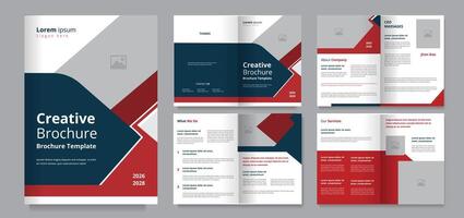 Creative Corporate Brochure Design Template, annual report booklet business proposal layout 8 page design vector