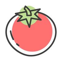 Tomato icon with editable stroke to any thickness vector