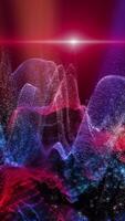 A fantastic, illusory, fairy-tale landscape in bright red and violet tones, around which the camera hovers, creating the effect of presence. video