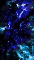 Bright blue bokeh lights create a deep and futuristic space atmosphere. video